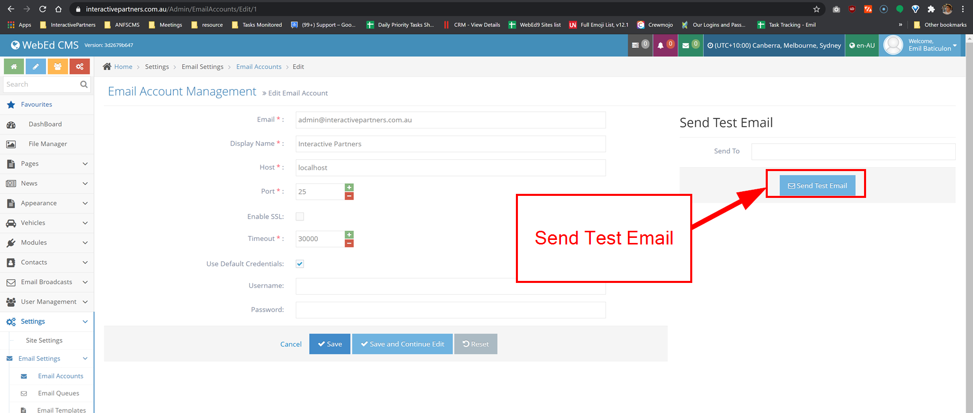 WebEd Cloud User Guide Email Sending Score Check