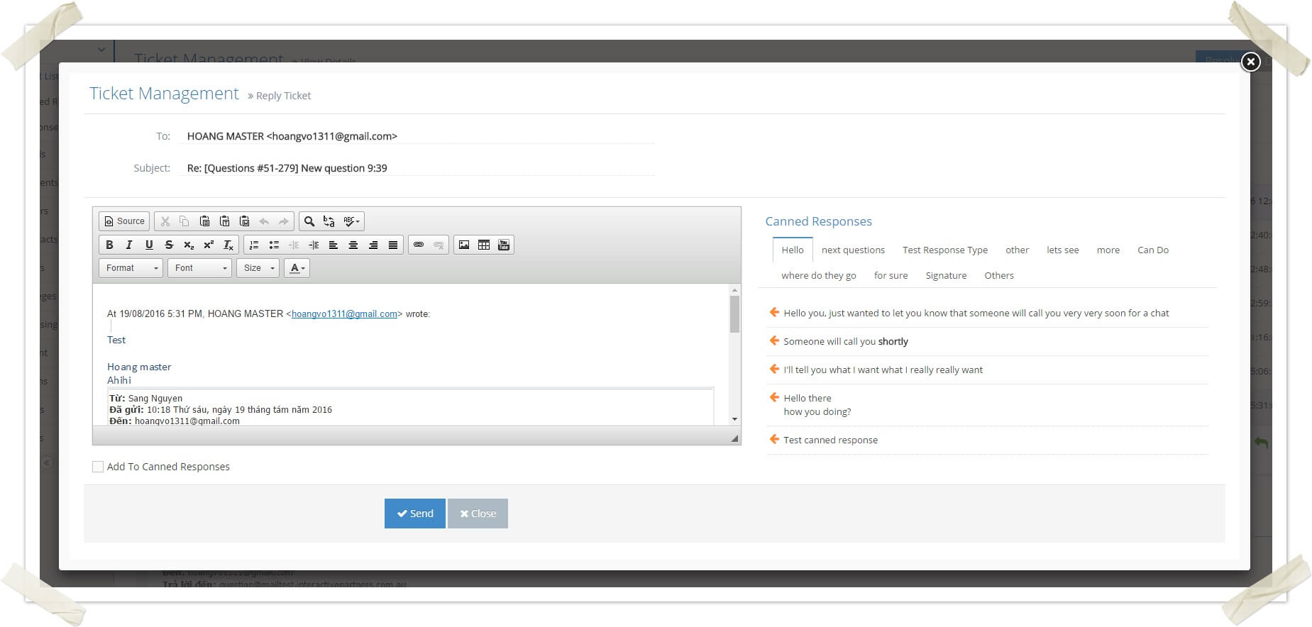 Managing Workflow Engine Ticket