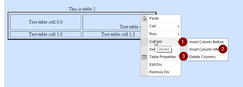 Creating a table