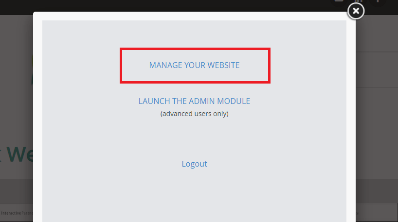 Manage your website